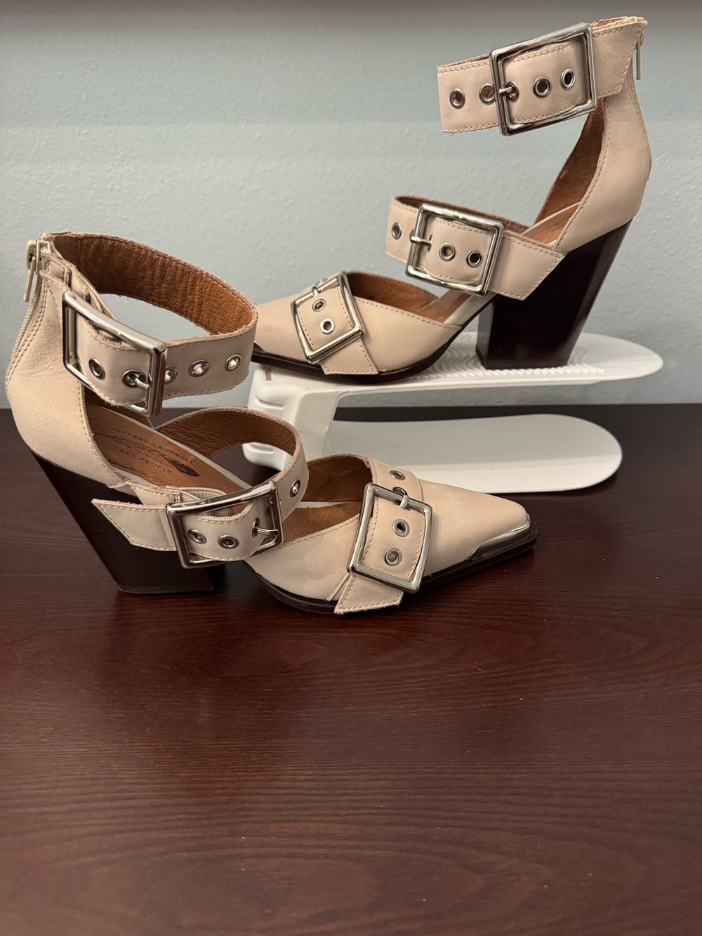 Hendrix Heels by Jeffrey Campbell Free People Neutral Color Size 7.5 Trendy Chic
